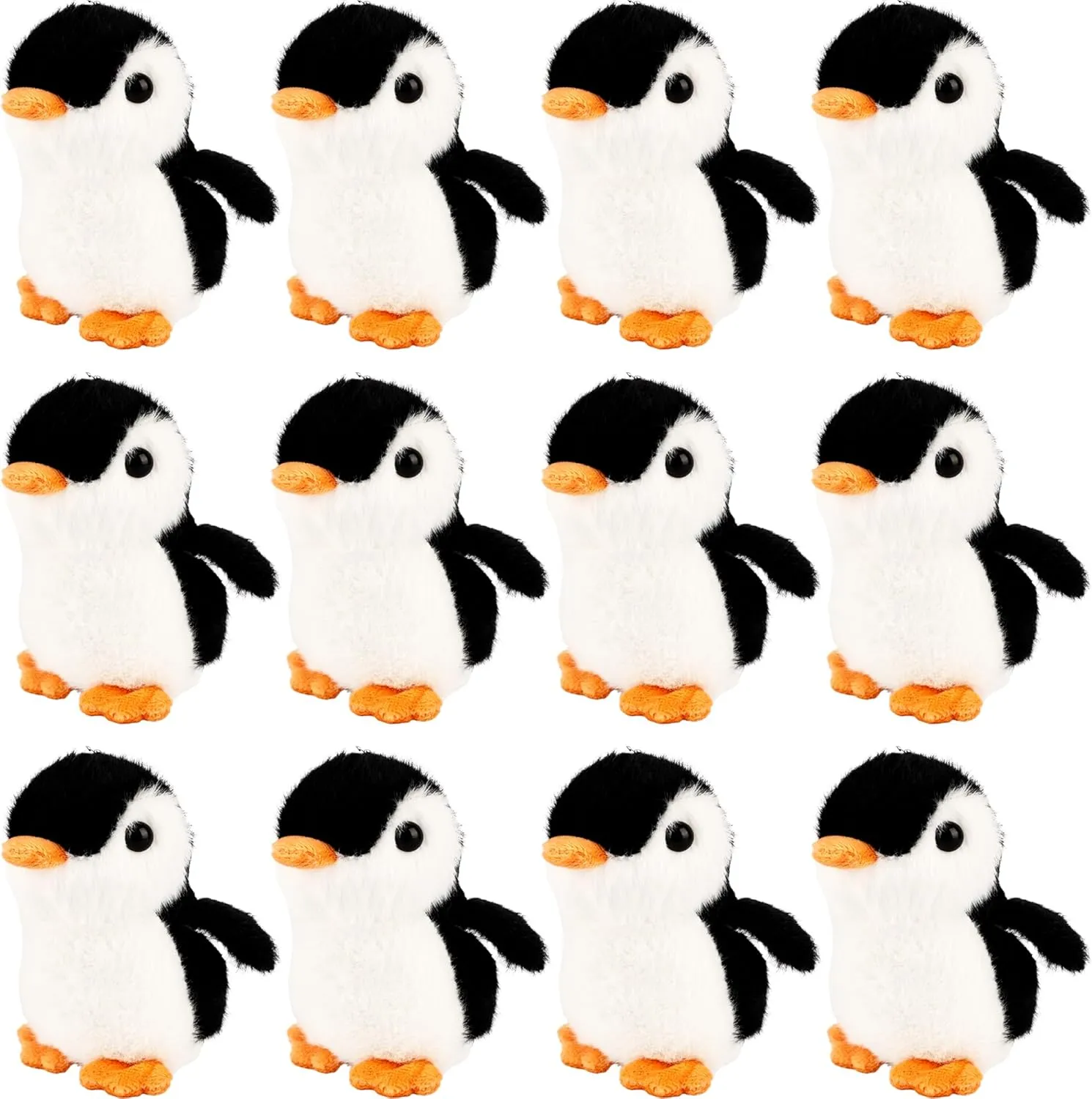 12 Pcs Mini Plush Penguin Toys Stuffed Penguin Keychain 4 Inch Cute Small Hanging Stuffed Penguin for Kids Boys Girls Birthday Back to School Party Favors, Black