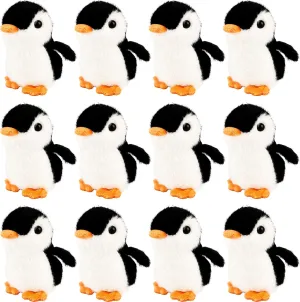 12 Pcs Mini Plush Penguin Toys Stuffed Penguin Keychain 4 Inch Cute Small Hanging Stuffed Penguin for Kids Boys Girls Birthday Back to School Party Favors, Black