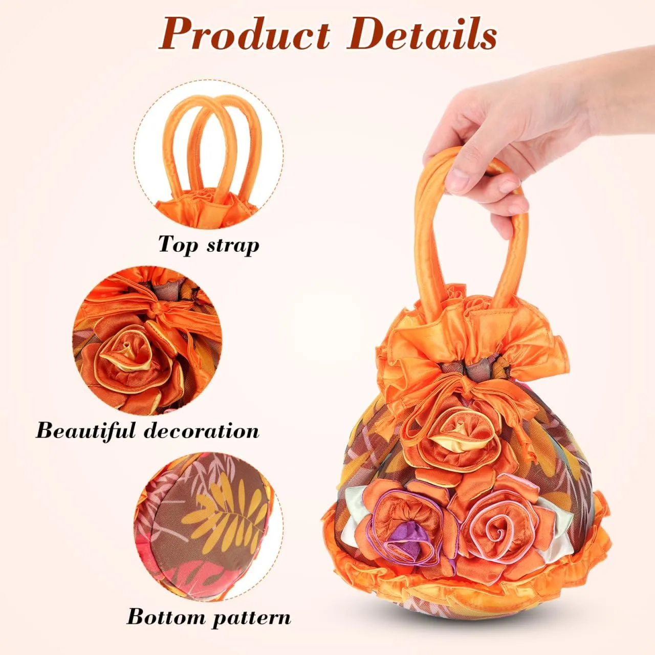 1pc Womens Bucket Flower Evening Bag