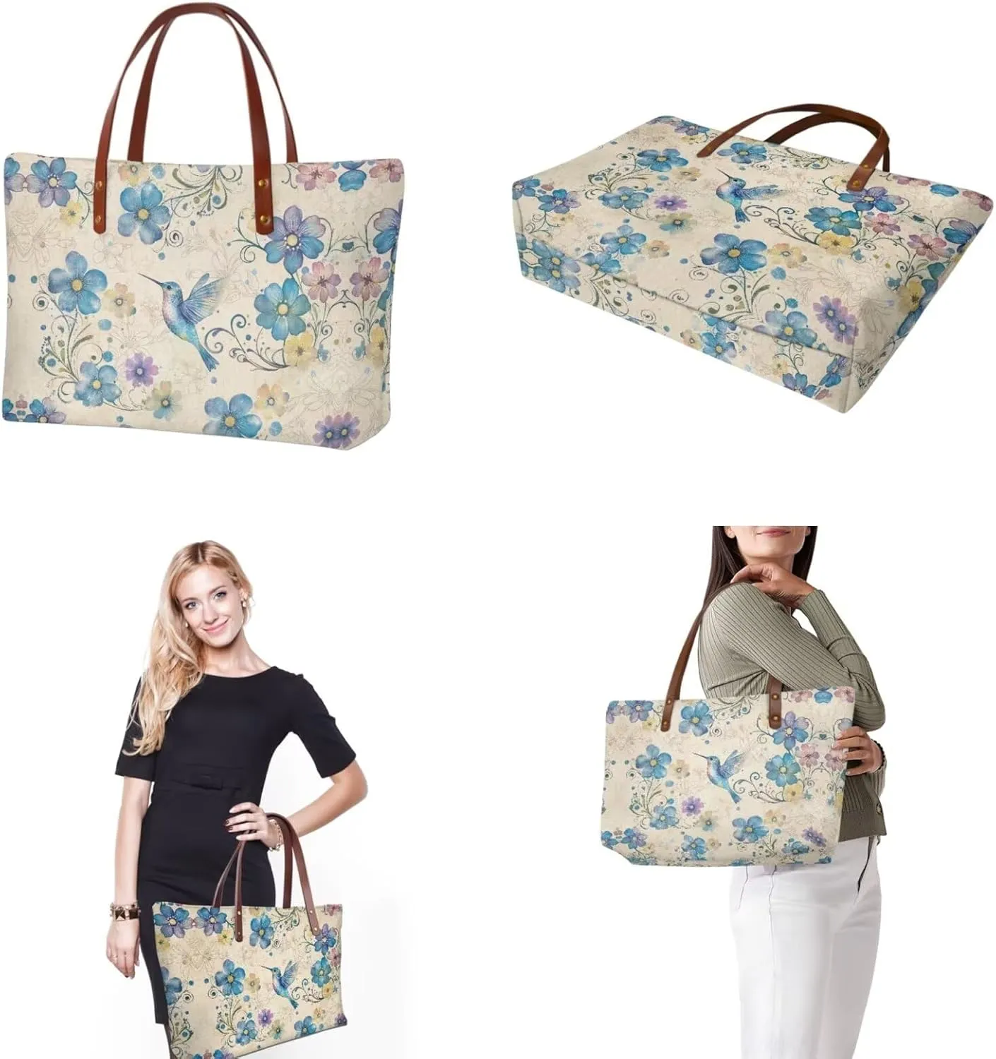 2 PCS Work Bag and Wallet Set for Women Portable Satchel Handbags Shoulder Bag with Money Organizers for Shopping