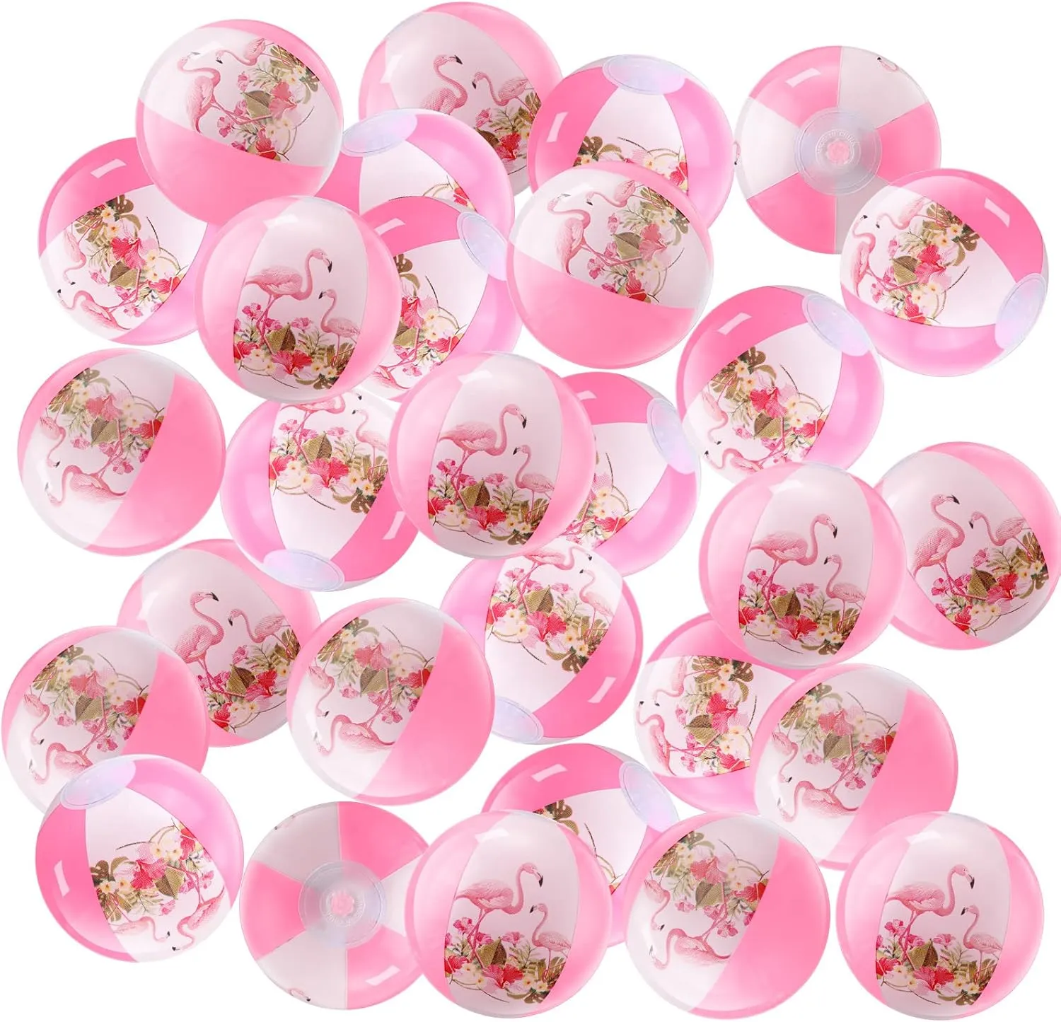 24 Pcs Pink Flamingo Mini Inflatable Beach Balls Bulk 5 Inch Beach Ball Flamingo Themed Party Toys Flamingo Decor for Summer Beach Pool Hawaiian Birthday Party Decorations Water Game Favors