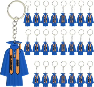 24PCS Class of 2025 Graduation Keychain 2025 Graduation Gown Key Ring Graduation Party Favors