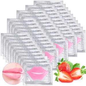 50PCS Collagen Crystal Lip Masks,Lip Mask Sheet,Anti-Aging & Anti-Wrinkle,Lip Gel Patches Pads for Dry Lip,Remove Dead Skin,Plump Your Lips(Pink)