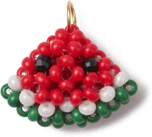 5Pcs Glass Seed Beads Watermelon Pendants Fruit Food Charms for DIY Bracelets Necklaces Keychain Jewelry Making