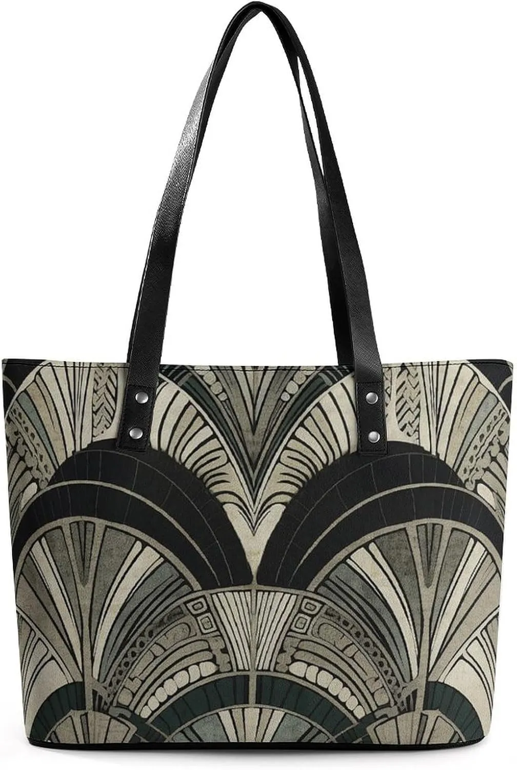 Abstract Floral Pattern Bag Purse Handbag for Women Top Handle Satchel Shoulder with Zipper Tote Bags Large
