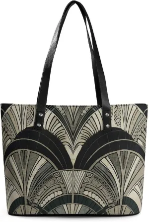 Abstract Floral Pattern Bag Purse Handbag for Women Top Handle Satchel Shoulder with Zipper Tote Bags Large