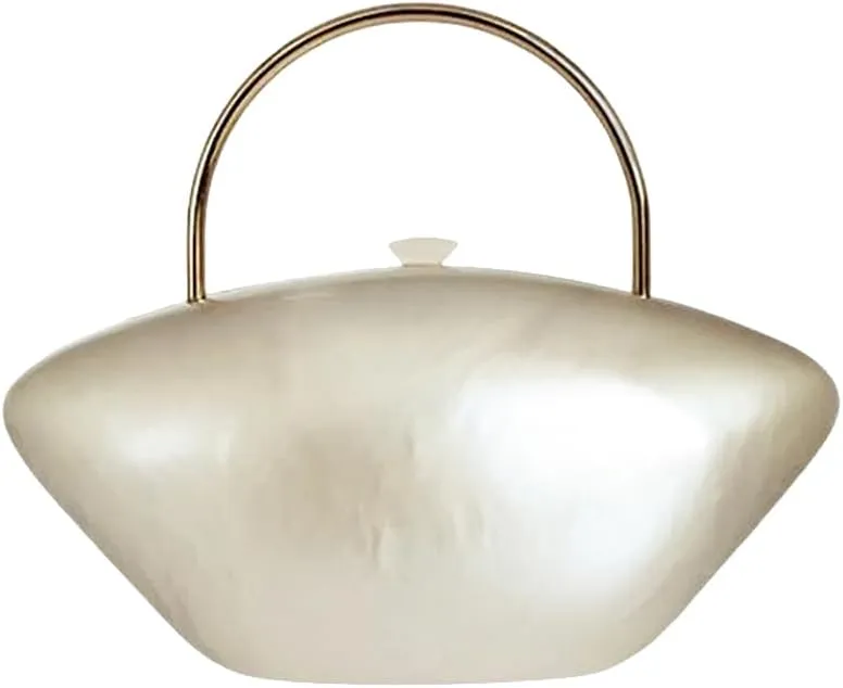 Acrylic Shell Shaped Clutch Purse Marbling Evening Handbags for Women Wedding Party Prom Cross Body Bag