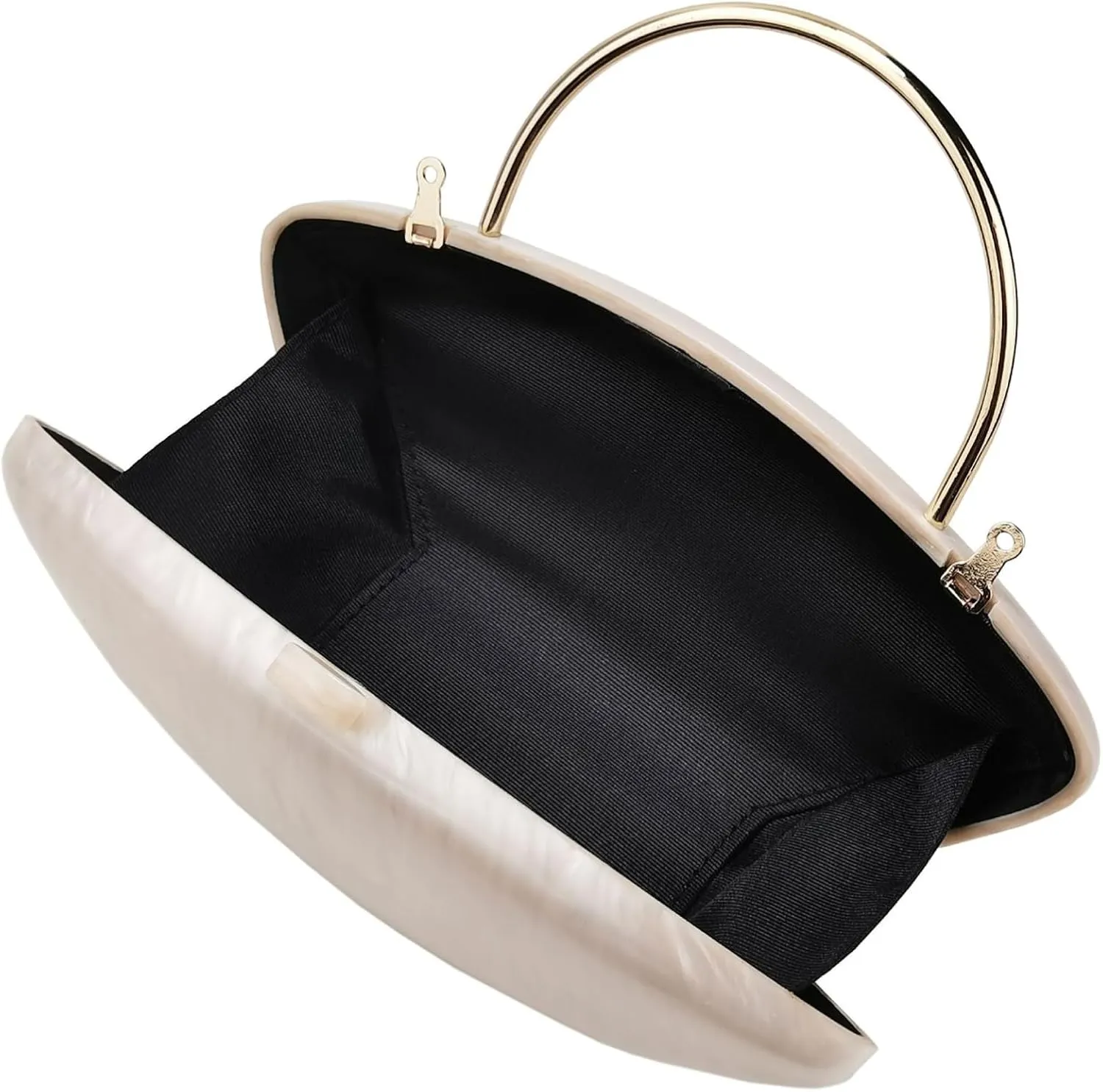 Acrylic Shell Shaped Clutch Purse Marbling Evening Handbags for Women Wedding Party Prom Cross Body Bag