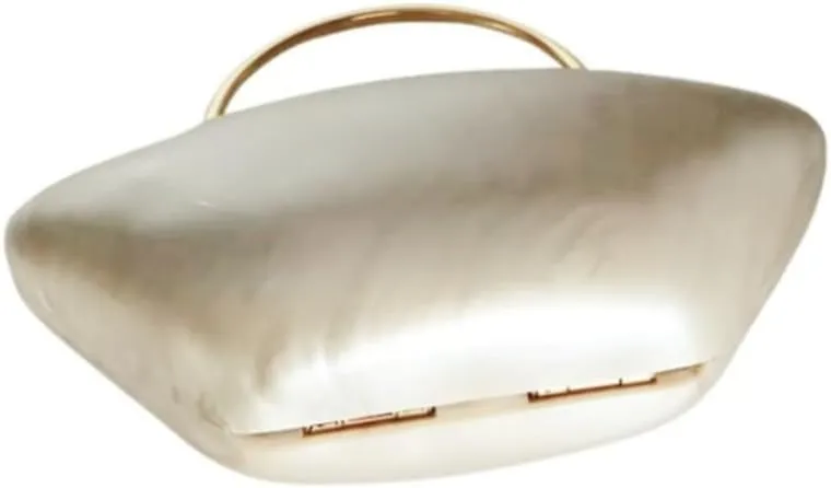 Acrylic Shell Shaped Clutch Purse Marbling Evening Handbags for Women Wedding Party Prom Cross Body Bag