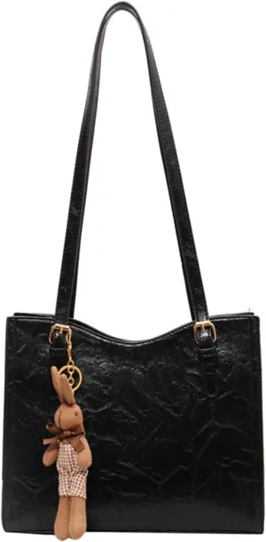 Adjustable Shoulder Bag Crossbody Bag,Women's Trendy Shoulder Bag with Doll Pendant, Retro Women Handbags Purse for Women