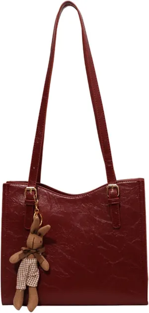 Adjustable Shoulder Bag Crossbody Bag,Women's Trendy Shoulder Bag with Doll Pendant, Retro Women Handbags Purse for Women