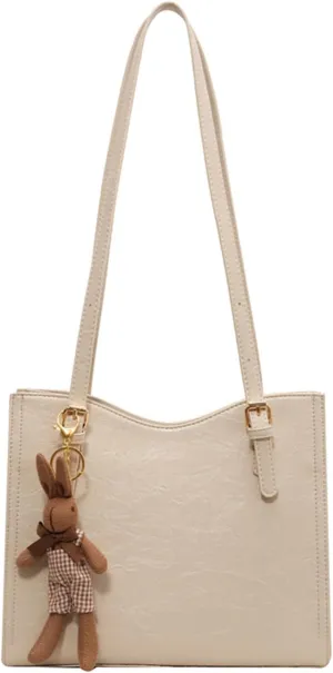 Adjustable Shoulder Bag Crossbody Bag,Women's Trendy Shoulder Bag with Doll Pendant, Retro Women Handbags Purse for Women