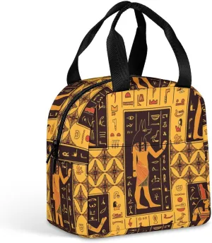 Ancient Egyptian Hieroglyphs Insulated Meal Tote Bag Portable Lunch Box Container Food Handbags for Men Women