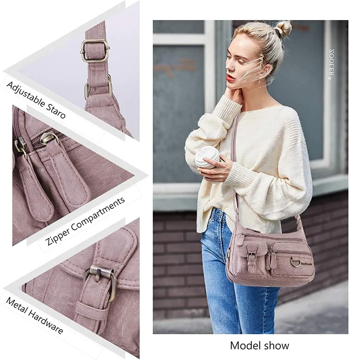 Angel Barcelo Cross body Shoulder Bag Women Soft PU Leather Purses and Handbags