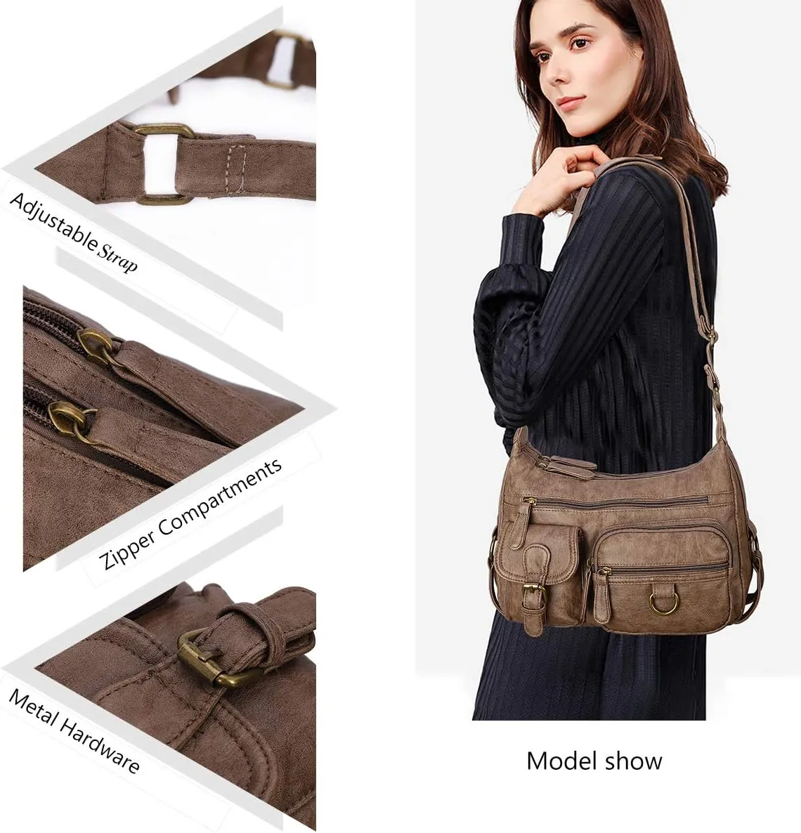 Angel Barcelo Cross body Shoulder Bag Women Soft PU Leather Purses and Handbags