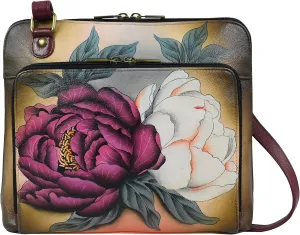 Anna by Anuschka Handpainted Leather Women's Zip Around Organizer Cross Body