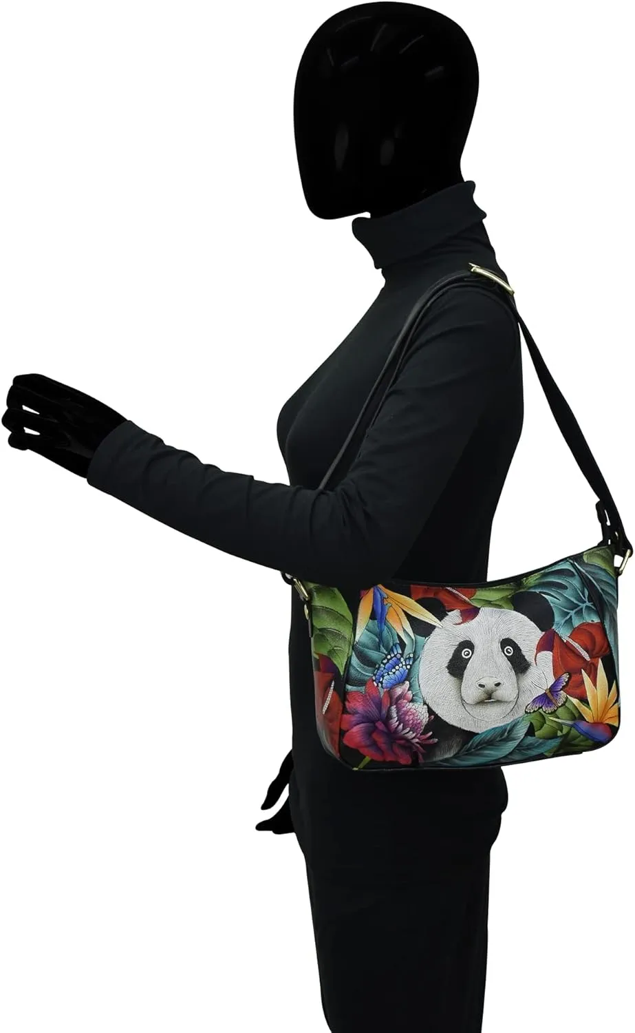 Anuschka Women’s Genuine Leather Shoulder Hobo - Hand Painted Exterior