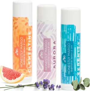 Aromatherapy Balm Stick Trio (Menthol Eucalyptus, Lavender, and Citrus) – Organic Citrus, Eucalyptus Essential Oil, and Lavender Essential Oil Lip Balm, Mess-Free Convenient Design