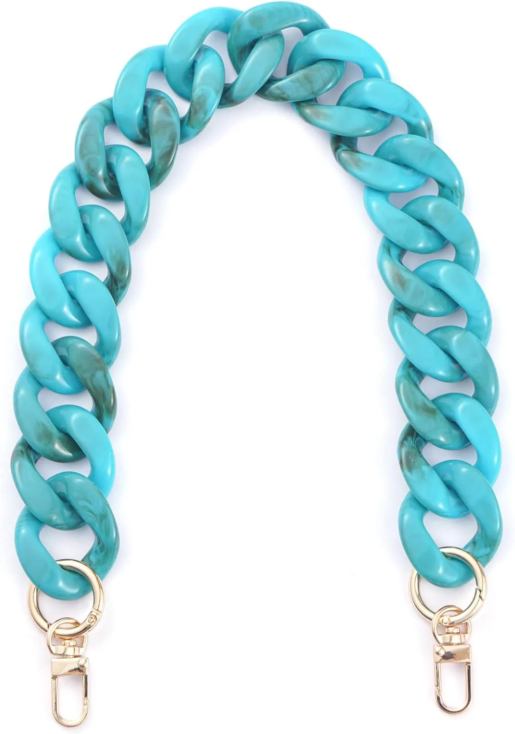 AUMEY Handbag Chain Straps Acrylic Purse Chain Strap Fashionable Replacement Purse Clutches Handles for Purse Handbags DIY Crafts, 15.7 inch of Each (03-Lake blue)