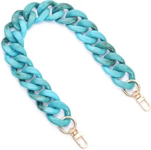 AUMEY Handbag Chain Straps Acrylic Purse Chain Strap Fashionable Replacement Purse Clutches Handles for Purse Handbags DIY Crafts, 15.7 inch of Each (03-Lake blue)