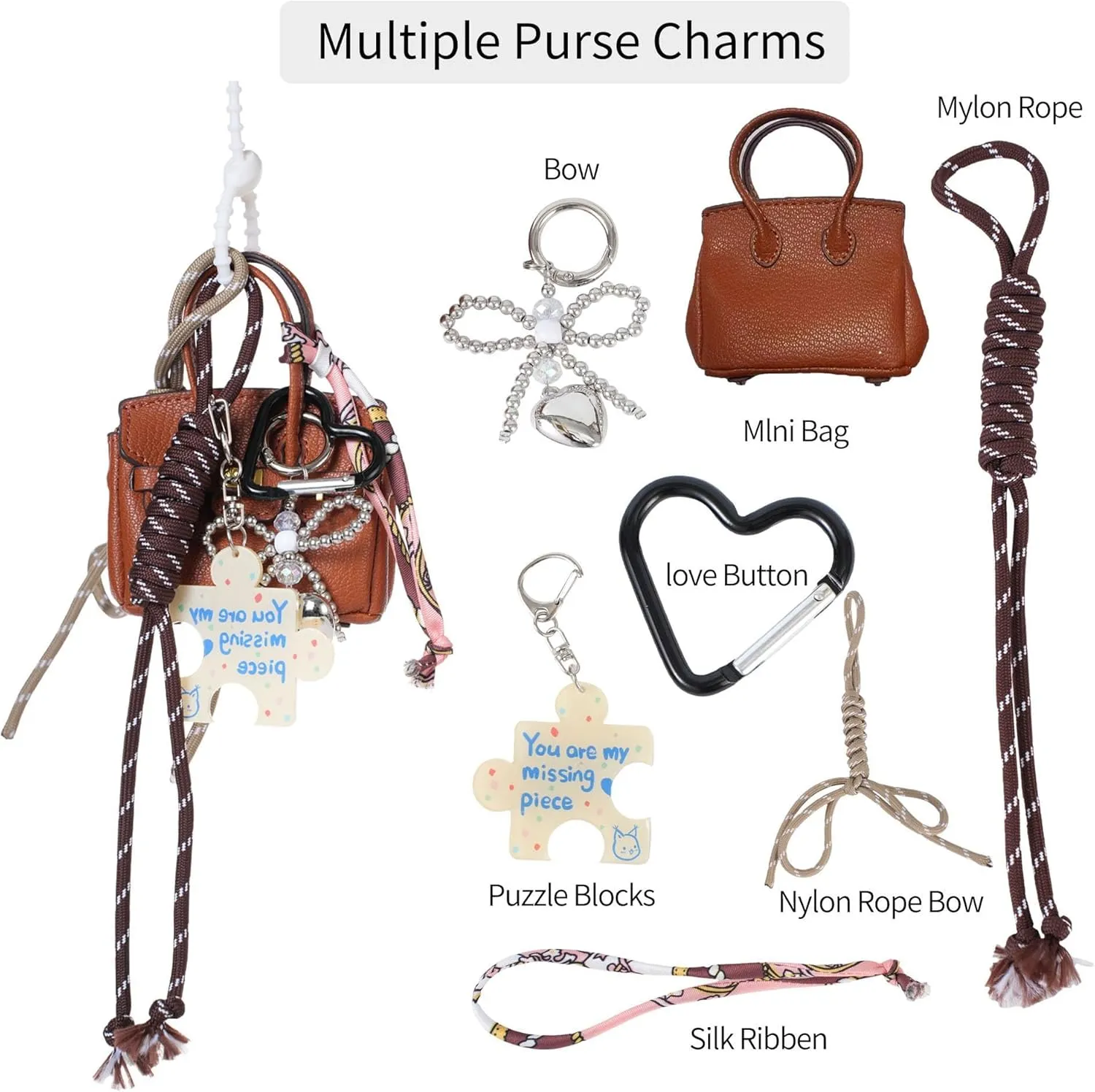 Bag Purse Charms for Handbag Women Cute mini Handbag Key Chains Decorative Pendant