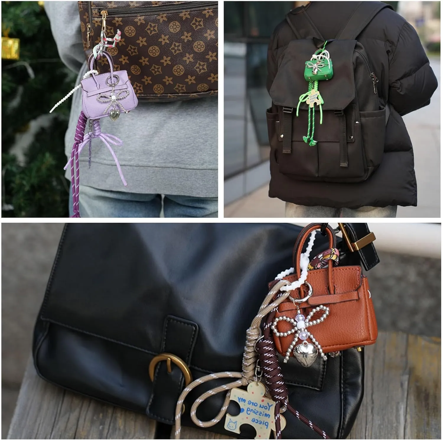 Bag Purse Charms for Handbag Women Cute mini Handbag Key Chains Decorative Pendant