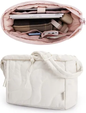 BAGSMART Tote Bag for Women, Small Puffer Tote Bag, Lightweight Shoulder Handbags with Adjustable Strap for Travel, Work