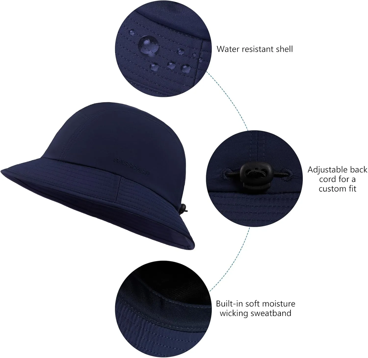BASSDASH UPF50  Fishing Bucket Hat for Men Women Lightweight Water Resistant Packable Outdoor Summer Sun Hats FH13