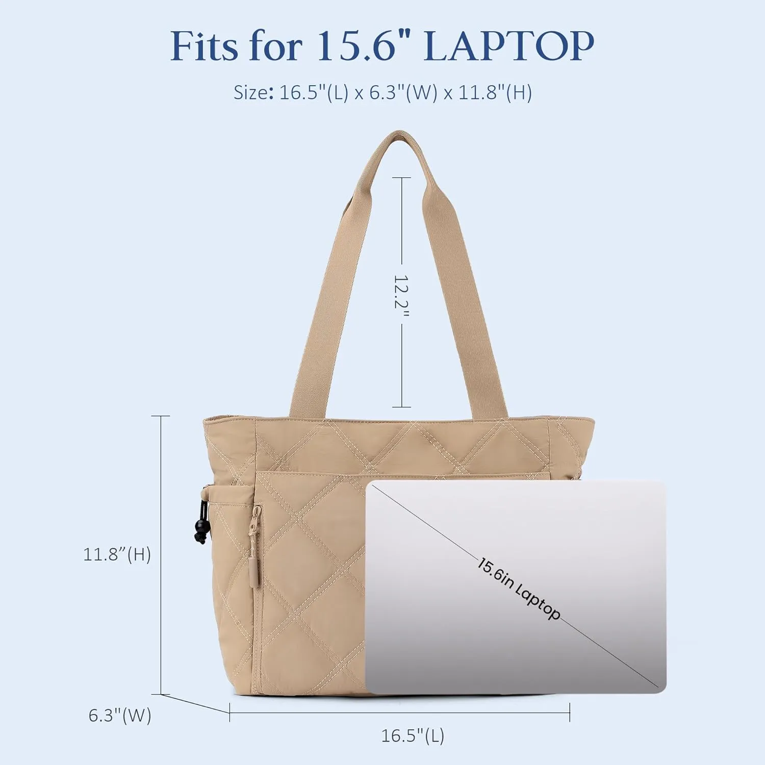 befen Laptop Tote Bag for Women Work, Travel Tote Bags Nurse Puffer Quilted Handbags, Lightweight Waterproof Beach Purse