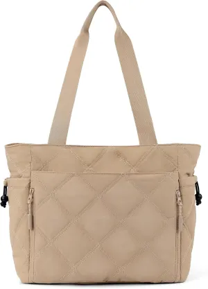 befen Laptop Tote Bag for Women Work, Travel Tote Bags Nurse Puffer Quilted Handbags, Lightweight Waterproof Beach Purse
