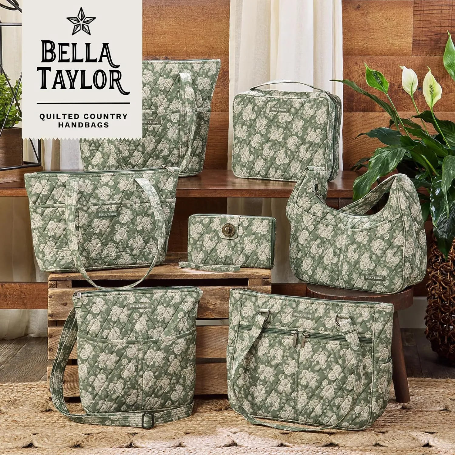 Bella Taylor Everyday Tote | Lightweight Quilted Fabric Handbags for Women