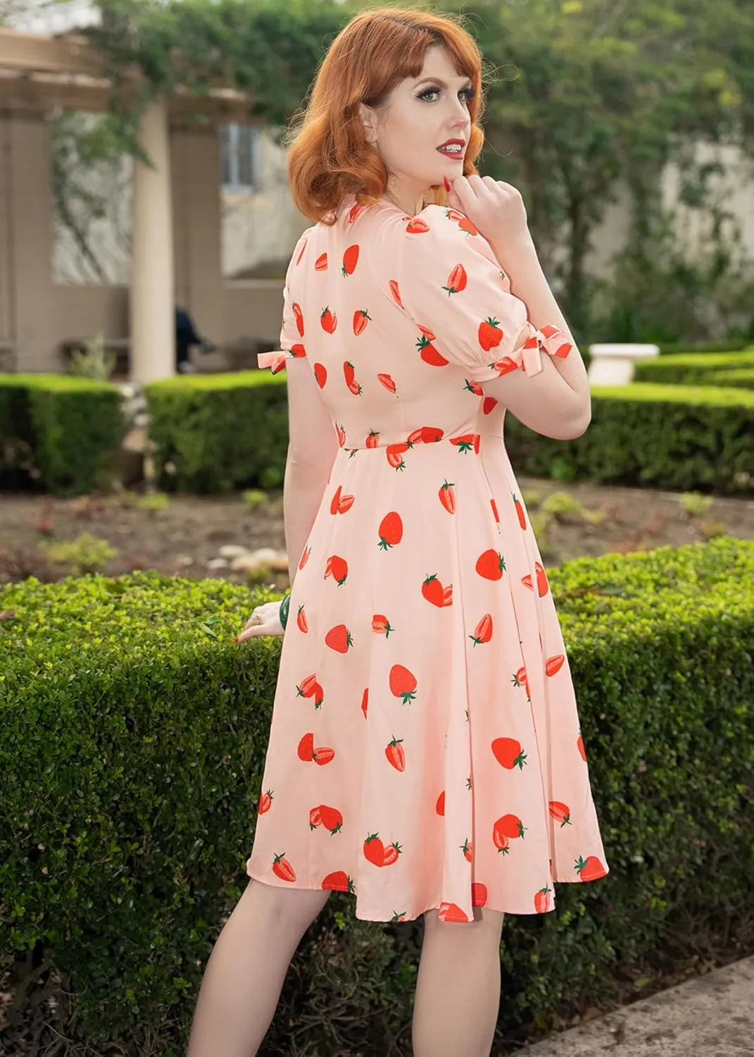 Belle Poque Women Vintage Dress V Neck Puff Sleeve Cocktail Dresses Vintage Tea Party Dresses