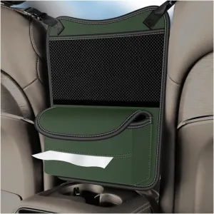 BESULEN Car Handbag Holder Between Seats, Dog Pet Kid Barrier Road Trip Essentials, Large Capacity Net Pocket Purse Holder Storage Bag, Hanging Multi-Pocket Automotive Consoles Organizer
