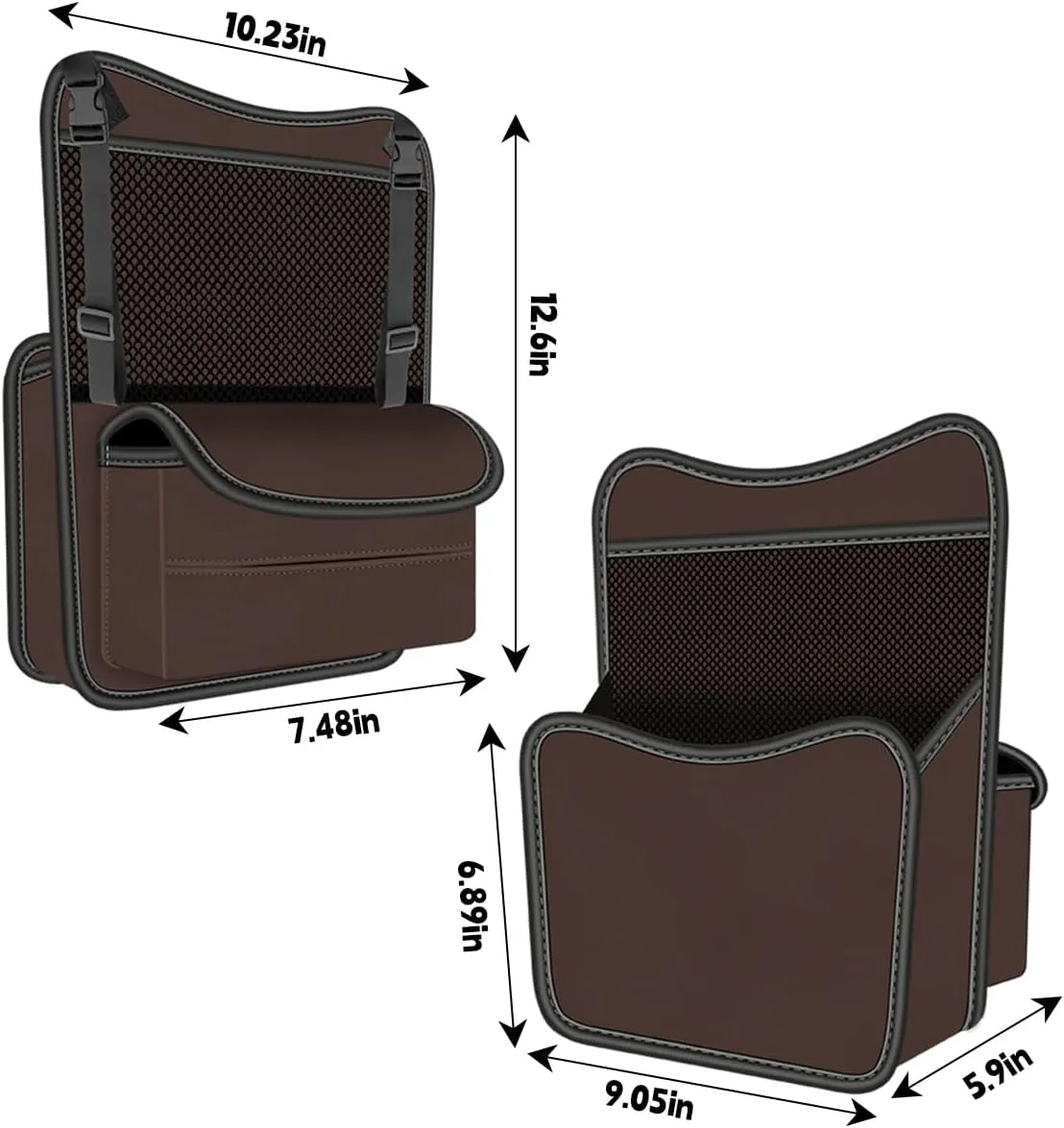 BESULEN Car Handbag Holder Between Seats, Dog Pet Kid Barrier Road Trip Essentials, Large Capacity Net Pocket Purse Holder Storage Bag, Hanging Multi-Pocket Automotive Consoles Organizer