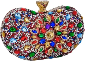 Black Clutch Purse For Women Evening Sparkly Bag Party Rhinestone Floral Handbags Bride Wallet
