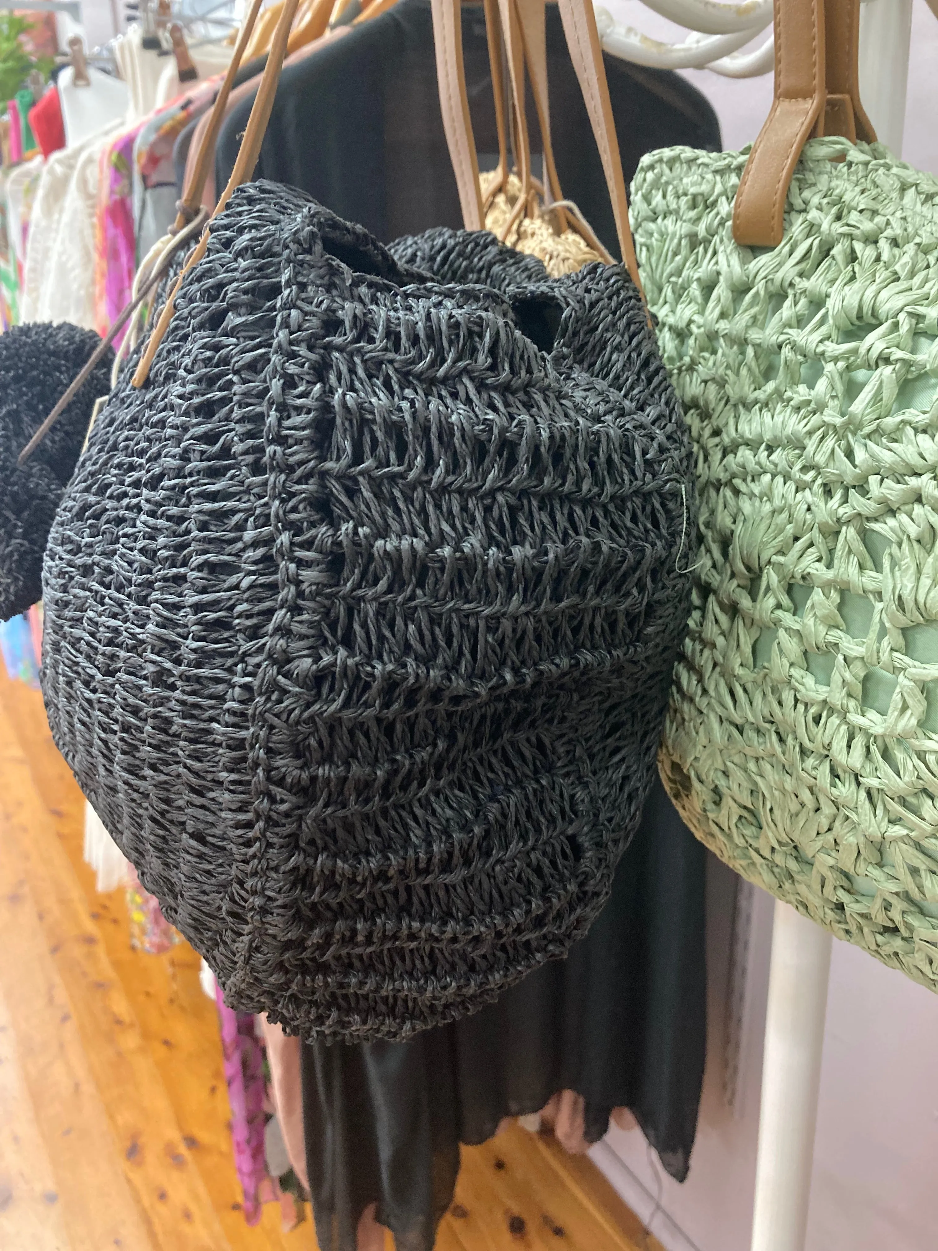 Black Rattan Handbag
