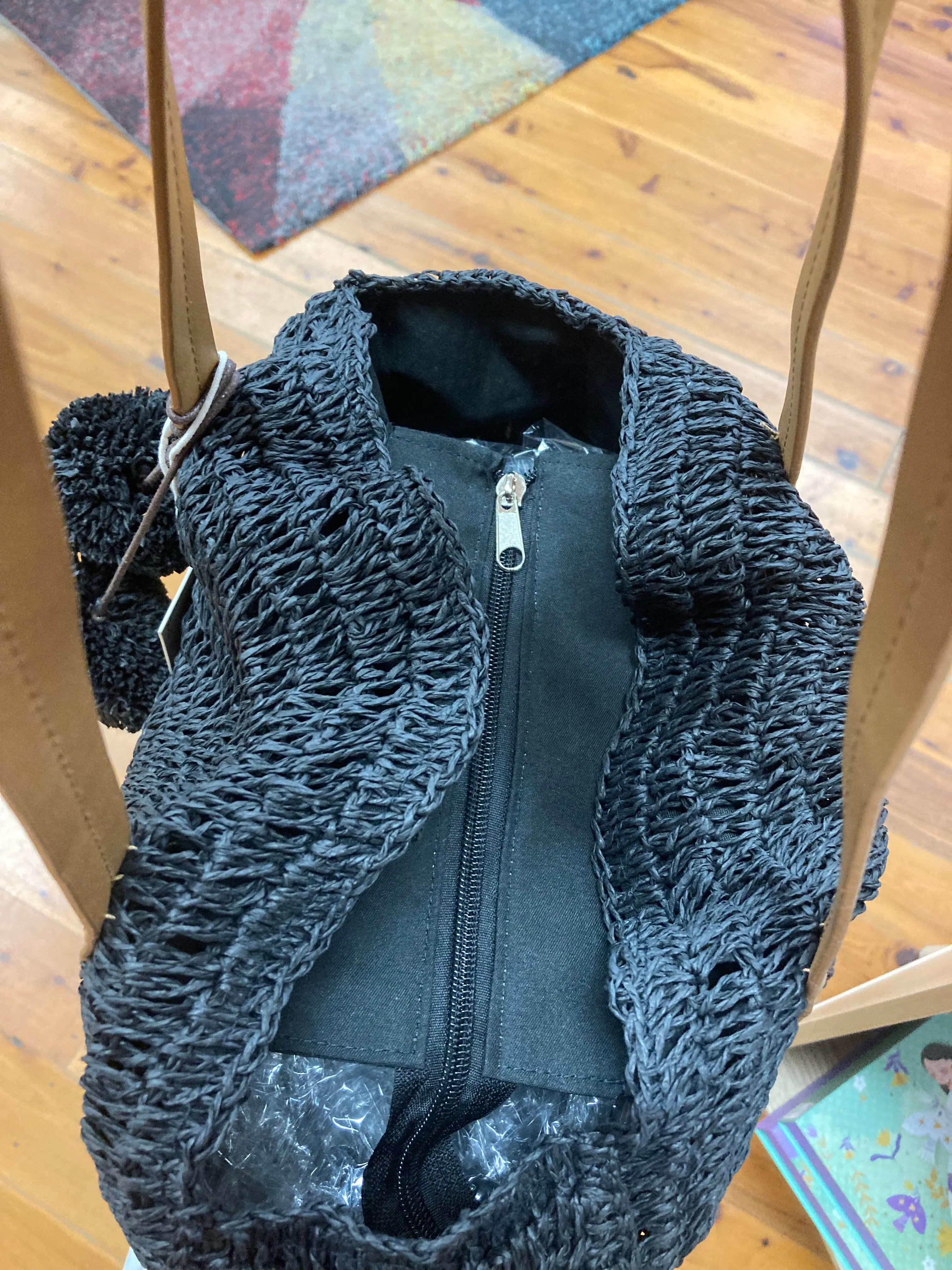 Black Rattan Handbag