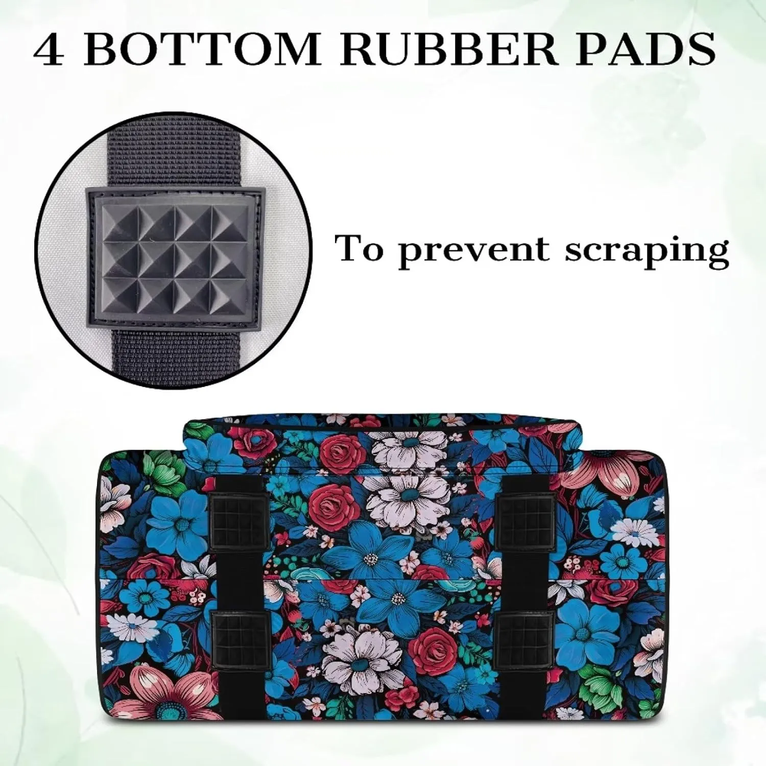 Blue Floral Sewing Machine Tote Bag Universal Travel Storage Bag for Sewing Machines, Portable Sewing Case with Multiple Storage Pockets, Household Sewing Machine Handbags