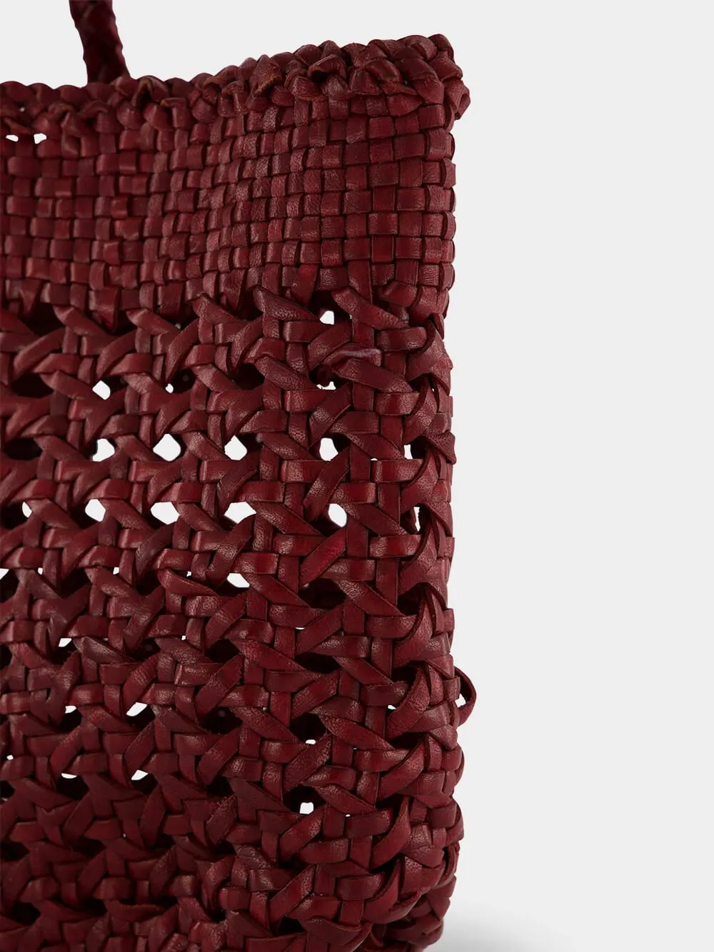 Bordeaux Cannage Kanpur Handwoven Leather Tote