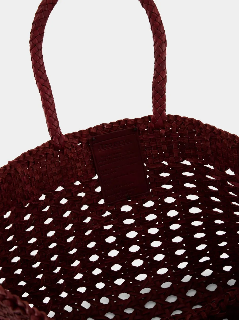 Bordeaux Cannage Kanpur Handwoven Leather Tote