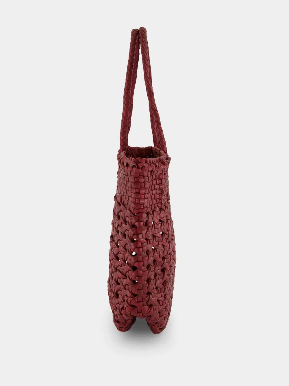 Bordeaux Cannage Kanpur Handwoven Leather Tote