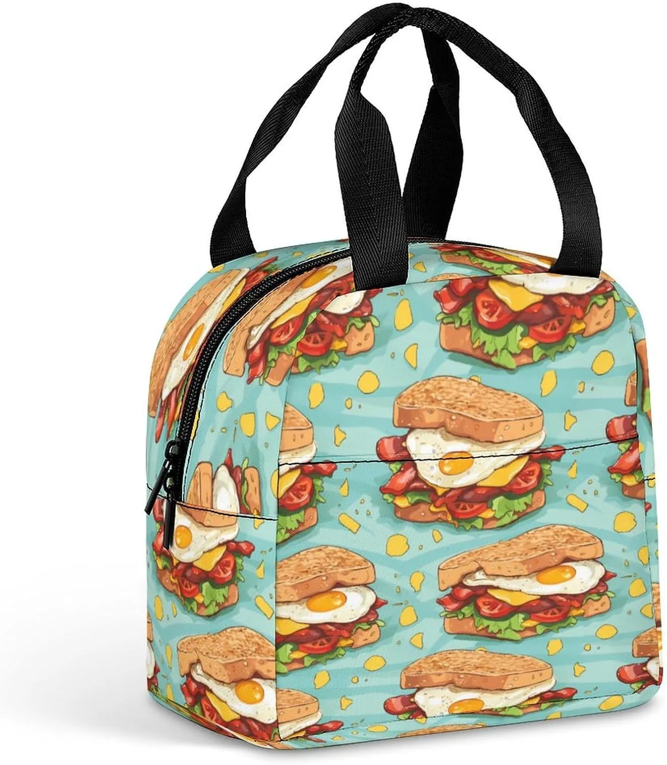 Breakfast Food Sandwich Reusable Lunch Bag Insulated Tote Box Cooler Food Handbags Case For Women Men 22 * 20 * 13cm