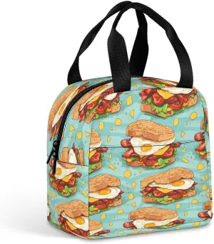 Breakfast Food Sandwich Reusable Lunch Bag Insulated Tote Box Cooler Food Handbags Case For Women Men 22 * 20 * 13cm