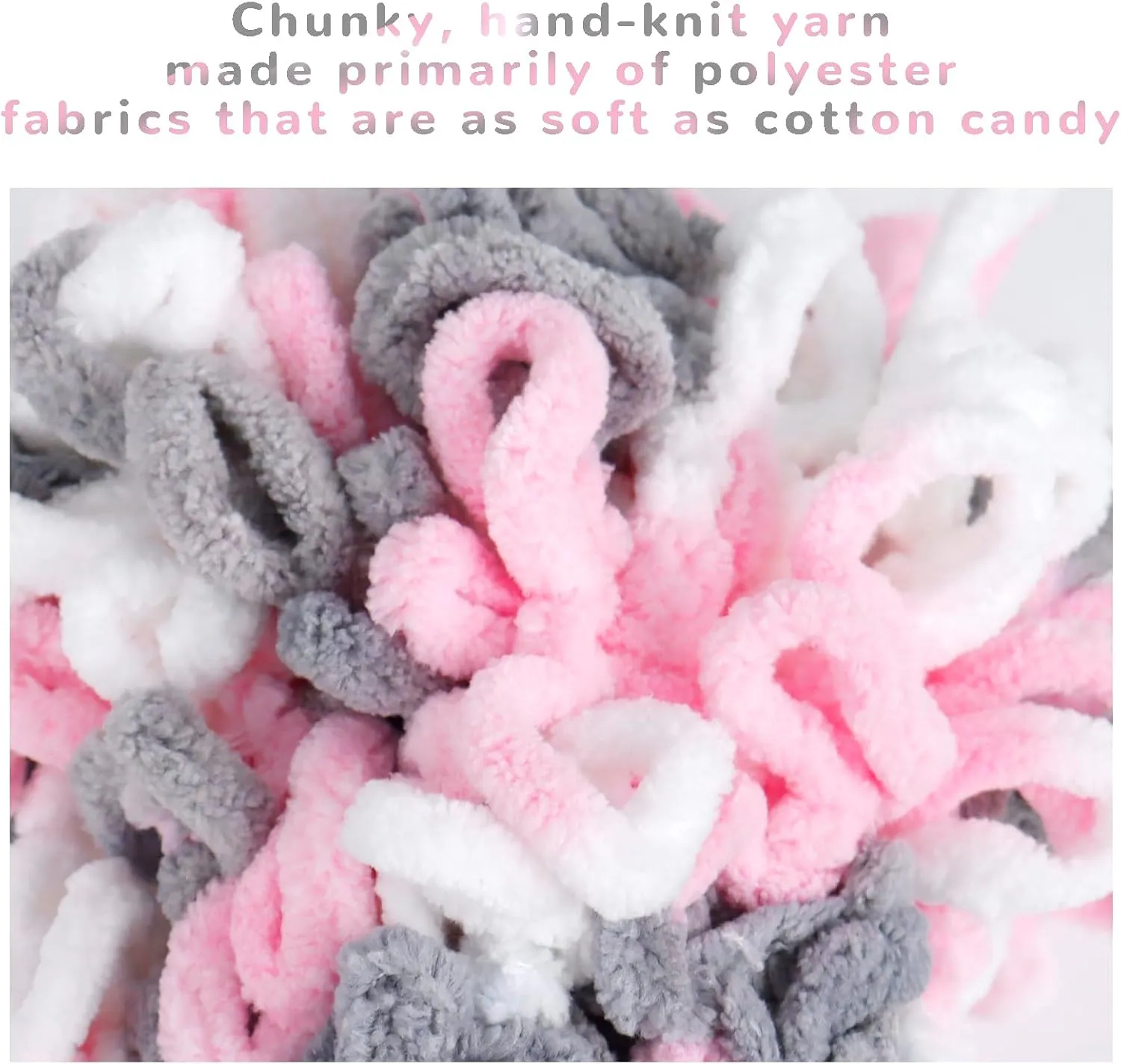CAMAL 5 Pack Loop Yarn for Finger Knitting Soft Fluffy Finger Rainbow Loop Chunky Chenille Plush Yarn for Crocheting Blanket, Rugs, Scarfs, DIY Handbags, Hand Crafts(Amber)