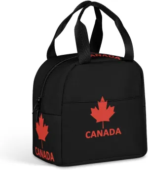 Canada Flag Maple Insulated Meal Tote Bag Portable Lunch Box Container Food Handbags for Men Women