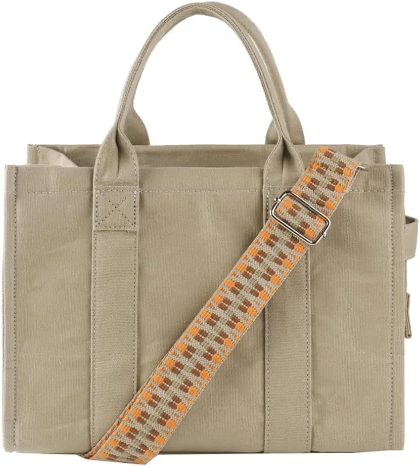 Canvas Tote Bag for Women Large Capacity Crossbody Top Handle Handbags Messenger Shoulder Purse