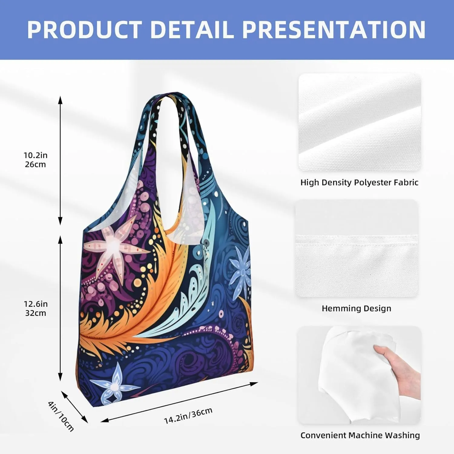 Canvas Tote Bag Lightweight Reusable Grocery Shopping Bag Big Eyed Dog Handbag for Women Men