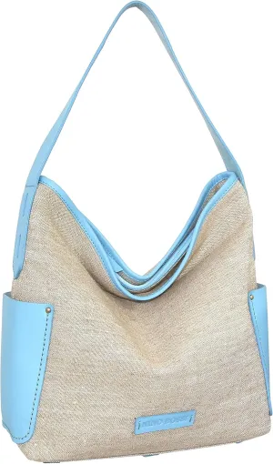 Caprice Linen/Leather Hobo