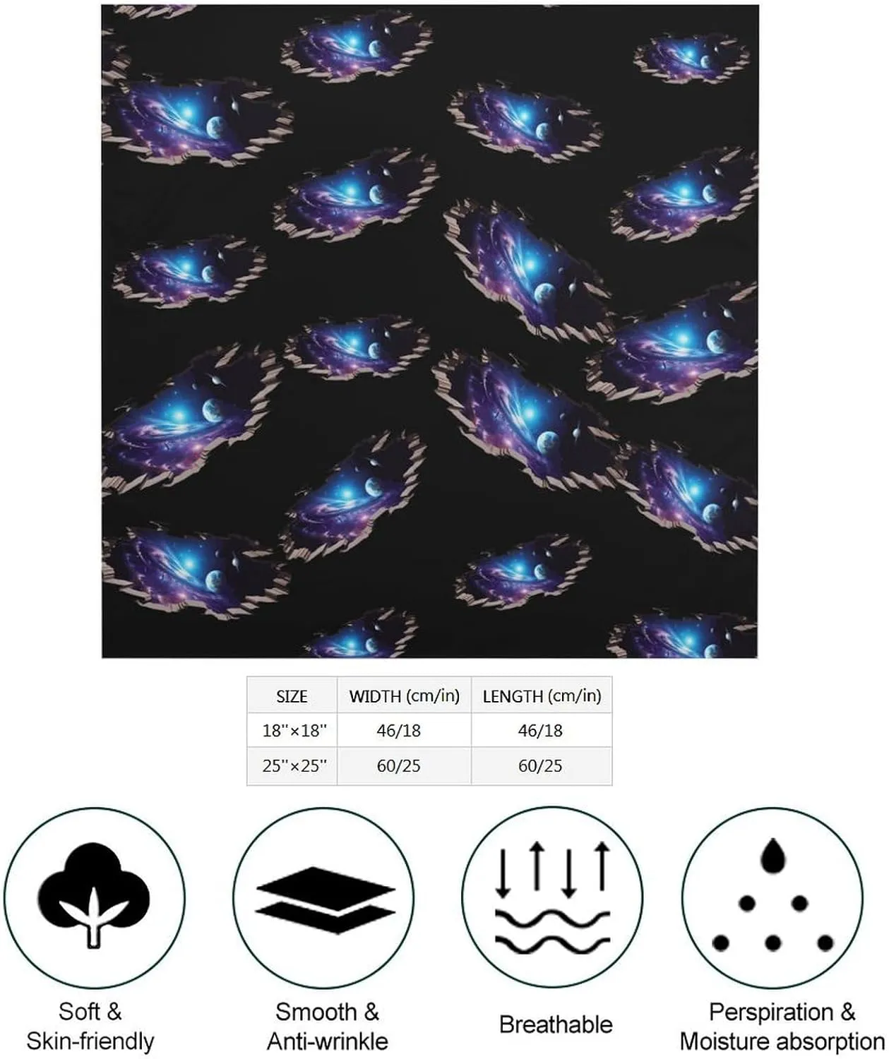 Ceiling Stars Planet Galaxy Fashion Neck Scarf Head Kerchief Hair Wrap Bandana Headscarf for Women Handbags