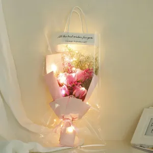 Celebrate Mother's Day with Creative Flower Gift Including Stylish Handbag, Lamp, and Rose Soap for Females
